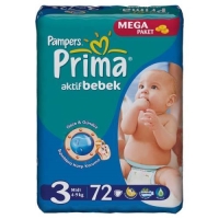 Prima Aktif Bebek Midi Jumbo Paket 3 Numara 72 Adet 4-9 kg