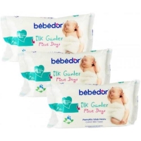 Bebedor İlk Günler Islak Pamuklu Mendil Üçlü Paket