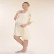 Chezmam 4709 Dantelli Viskon / Koton Sabahlık - Krem