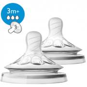 Philips Avent Natural Silikon Biberon Emziği 2li 3+ Ay -SCF 653/27