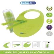 BebeDue Termaline Çatal Kaşık Ve Önlük Seti