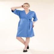 Chezmam 4569 Renkli Pamuk Sabahlık / Ekru / ST (Standart)