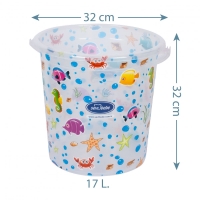 Sevi Bebe Desenli Şeffaf Kova - Beyaz