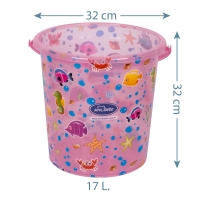 Sevi Bebe Desenli Şeffaf Kova - Pembe