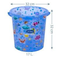 Sevi Bebe Desenli Şeffaf Kova - Mavi