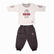 Minipan 1447 Racing Ekose Pantolon Takım 9-12 Ay