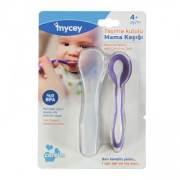 Mycey Taşıma Kutulu Yumuşak Uçlu Mama Kaşığı - Mor