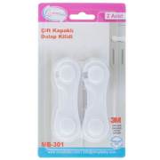 Miny Baby MB-301 Çift Kapaklı Dolap Kilidi 2li - Beyaz