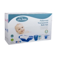 Sevi Bebe Şeffaf Desenli Giderli Bebek Banyo Seti - Beyaz