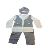 Pierre Cardin PC-521-0609-5 Kutulu 3lü Set - 6-9 Ay - Gri