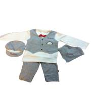 Pierre Cardin PC-521-0607-5 Kutulu Yelekli 5li Takım - 3-6 Ay - Gri