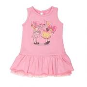 Bebepan 7975 Flower Penye Elbise Toz Pembe 18-24 Ay