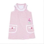 Bebepan 7068 Ringel Elbise Beyaz/Bordo Ringel 24-30 Ay