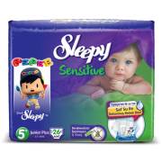 Sleepy Sensitive Junior Plus Jumbo 26`lı Bebek Bezi 5+ Numara