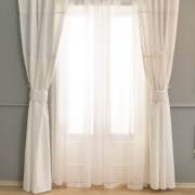 Funna Baby 5321 Premium Baby Perde (Tek Kanat) / 250x150 cm + Tutaç - Beyaz