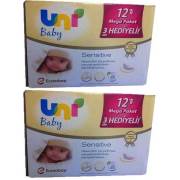 Uni Baby Sensitive Mega Paket 3 Adet Hediyeli 12li Islak Mendil - 2 Adet
