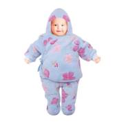 Sevi Bebe Çiçekli Polar Ayaklı Kundak Battaniye - Mavi