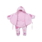 Sevi Bebe Çiçekli Polar Ayaklı Kundak Battaniye - Pembe