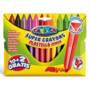 Carioca 42671 Jumbo Üçgen Elleri Kirletmeyen Pastel Boya Kalemi 12li