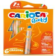Carioca 42817 3 in 1 Jumbo Bebek Ahşap Gövdeli Boya Kalemi 6lı
