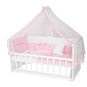 Bambidoo B-5016 Ahşap Tutku 60x120 Beşik Beyaz - Pembe Prenses