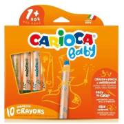 Carioca 42818 3 in 1 Jumbo Bebek Ahşap Gövdeli Boya Kalemi 10lu (Kalemtraş Hediyeli)
