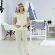 Limissi 2076 Taşlı Pijama Takımı Ekru - S
