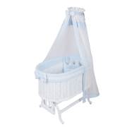 Bambidoo 310 Ahşap Manolya Sepet Beşik Beyaz - Mavi Taç