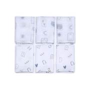 Funna Baby 9515 Adventurer 6lı Muslin Ağız Bezi - 30x30 cm / Mavi