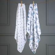 Funna Baby 9522 Origami 2li Muslin Battaniye - 90x90 cm / Mavi