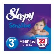 Sleepy Sensitive Midi Plus Jumbo 32`li Bebek Bezi 3+ Numara