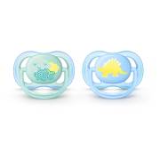 Philips Avent Renkli Ultra Air Emzik 2`li 0-6 Ay Erkek Desenli - SCF344/20