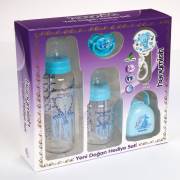 Hanymish Yenidoğan Cam Hediye Seti 5li - Mavi - 651