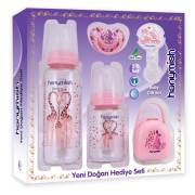 Hanymish Yenidoğan Cam Hediye Seti 5li - Pembe - 650