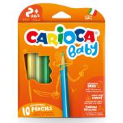 Carioca 42819 Yeni - Jumbo Bebek Üçgen Kuru Boya Kalemi 10Lu