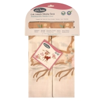 Sevi Bebe Pano Baskılı 2li Çok Amaçlı Muslin Örtü (70x55cm) - Geyik