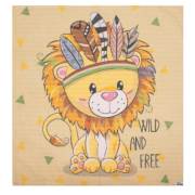 Sevi Bebe Pano Baskılı 2li Çok Amaçlı Muslin Örtü (70x55cm) - Kızıldereli Aslan