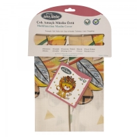Sevi Bebe Pano Baskılı 2li Çok Amaçlı Muslin Örtü (70x55cm) - Kızıldereli Aslan