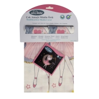 Sevi Bebe Pano Baskılı 2li Çok Amaçlı Muslin Örtü (70x55cm) - Aydedeli Kız