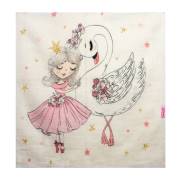 Sevi Bebe Pano Baskılı 2li Çok Amaçlı Muslin Örtü (70x55cm) - Kuğu