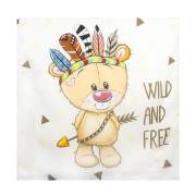 Sevi Bebe Pano Baskılı Muslin Battaniye (120x120 cm)- Ayıcık