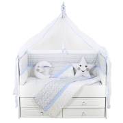 Bebetti 870M Hasır Beşik+Tekstil Seti 70x130 Mavi