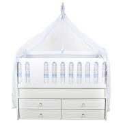 Bebetti 870M Hasır Beşik+Tekstil Seti 70x130 Mavi