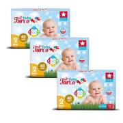 Baby Turco Bebek Bezi 2 Beden Mini 3x60 Adet 