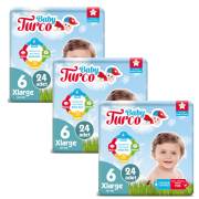 Baby Turco Bebek Bezi 6 Beden XLarge 3x24 Adet 