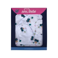 Sevi Bebe Premature 6lı Zıbın Seti - Arabalı Ayı