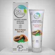 Biosmile Cosmos Organik Sertifikalı Diş Macunu Nane Papaya ve Aloe vera 75 ml