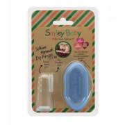 Biosmile Smiley Baby Saklama Kaplı Parmak Fırça Mavi