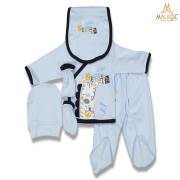 Leylek 4205-Erkek 5 Li Zebralı Zıbın Set 0-3 AY