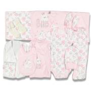 Leylek 4254-Kız 10 Parça Harfli Zıbın Seti 0-3 AY Pembe Renk